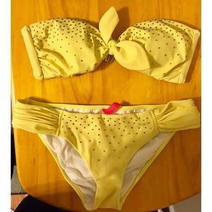 Yellow Victoria’s Secret embellished bikini